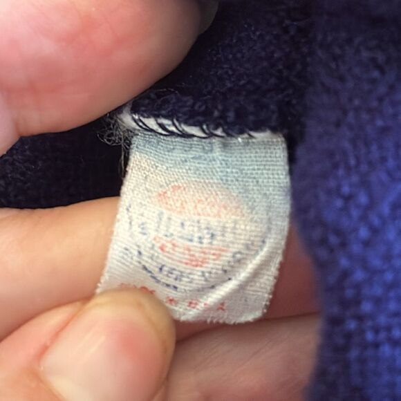 Vintage Izod Lacoste V neck navy blue acrylic sweater - Picture 8 of 8